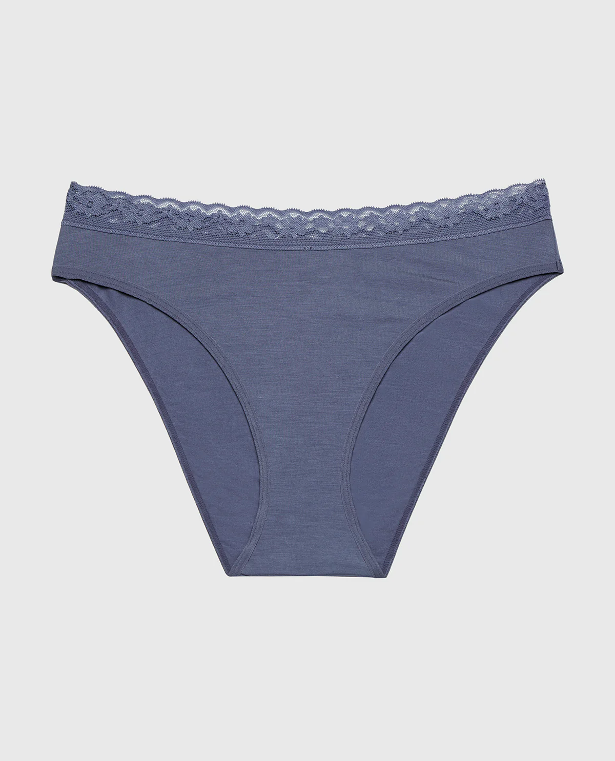 Ultrasoft Modal Bikini Panty with Lace Trim in Vintage Indigo - Image 4