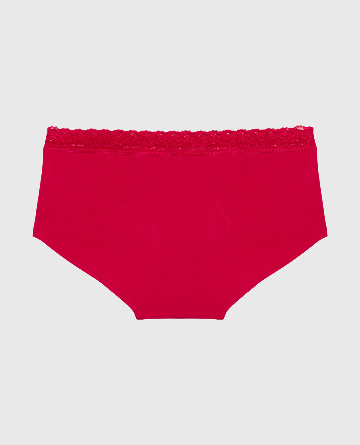 Ultrasoft Modal Boyshort Panty with Lace Trim in Crimson - Image 4
