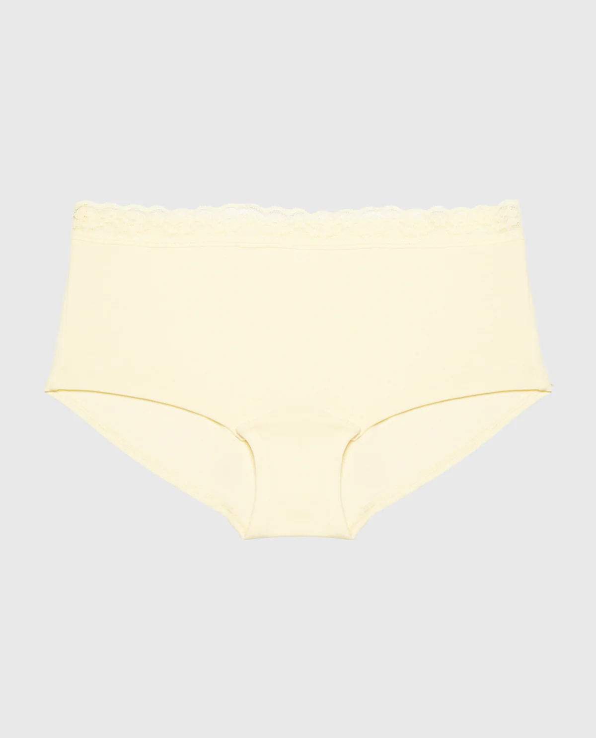Ultrasoft Modal Boyshort Panty with Lace Trim in Lemon Icing - Image 4