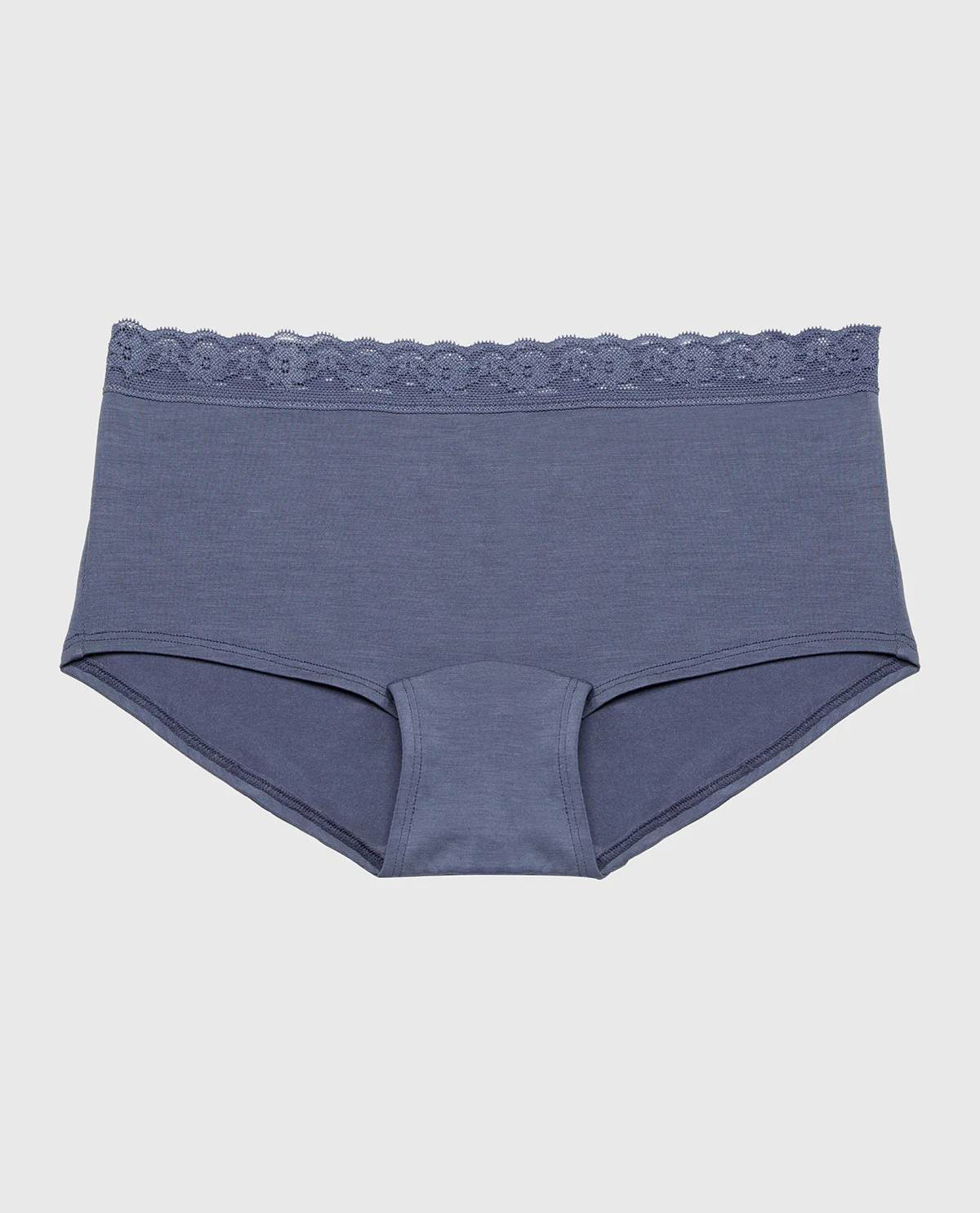 Ultrasoft Modal Boyshort Panty with Lace Trim In Vintage Indigo - Image 4