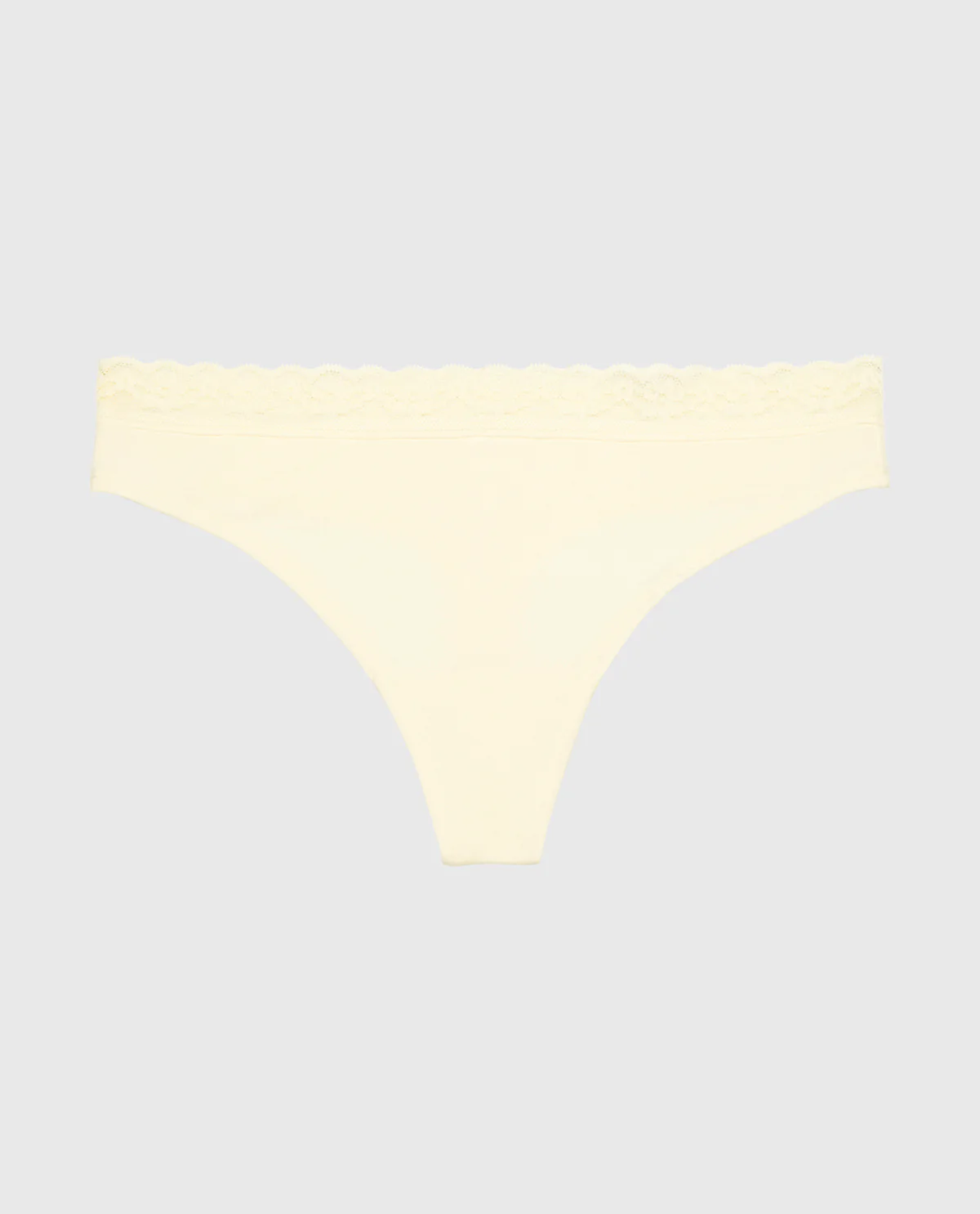 Ultrasoft Modal Cheeky Thong Panty with Lace Trim In Lemon Icing - Image 4