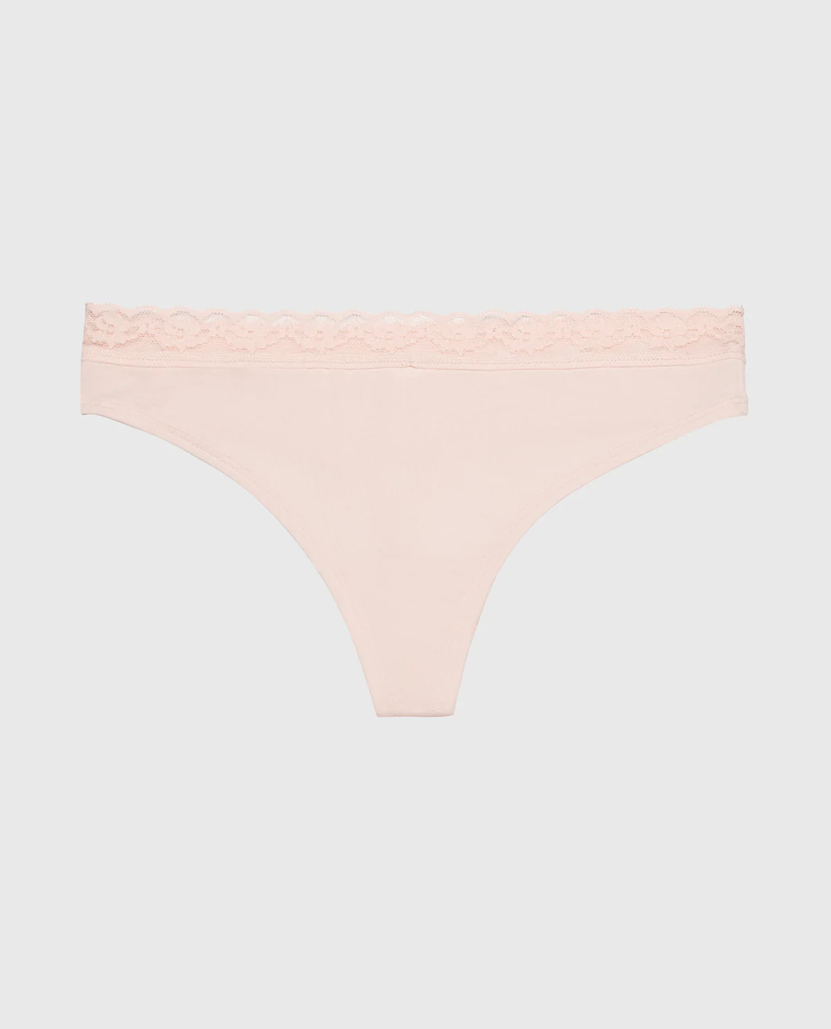 Ultrasoft Modal Cheeky Thong Panty with Lace Trim in Pearl Blush - Image 4