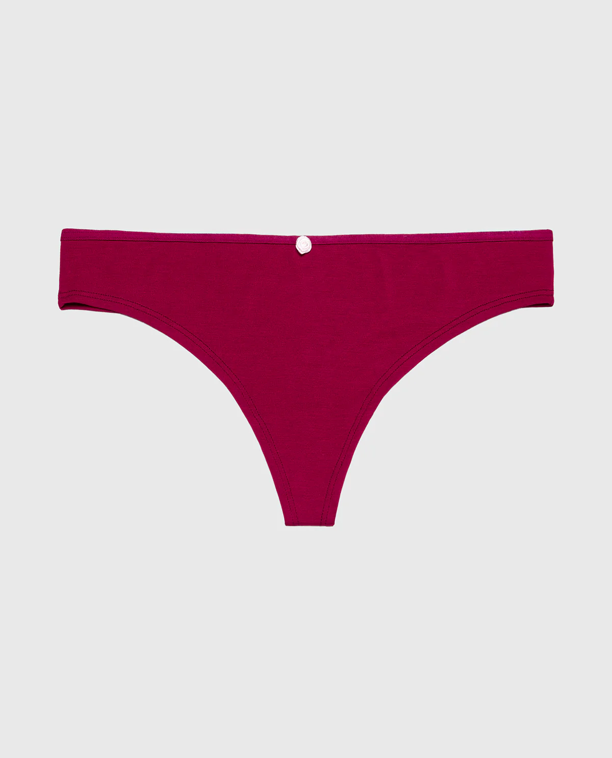 Ultrasoft Modal Cheeky Thong Panty with Rosette Detail in Plum Rose - Image 4