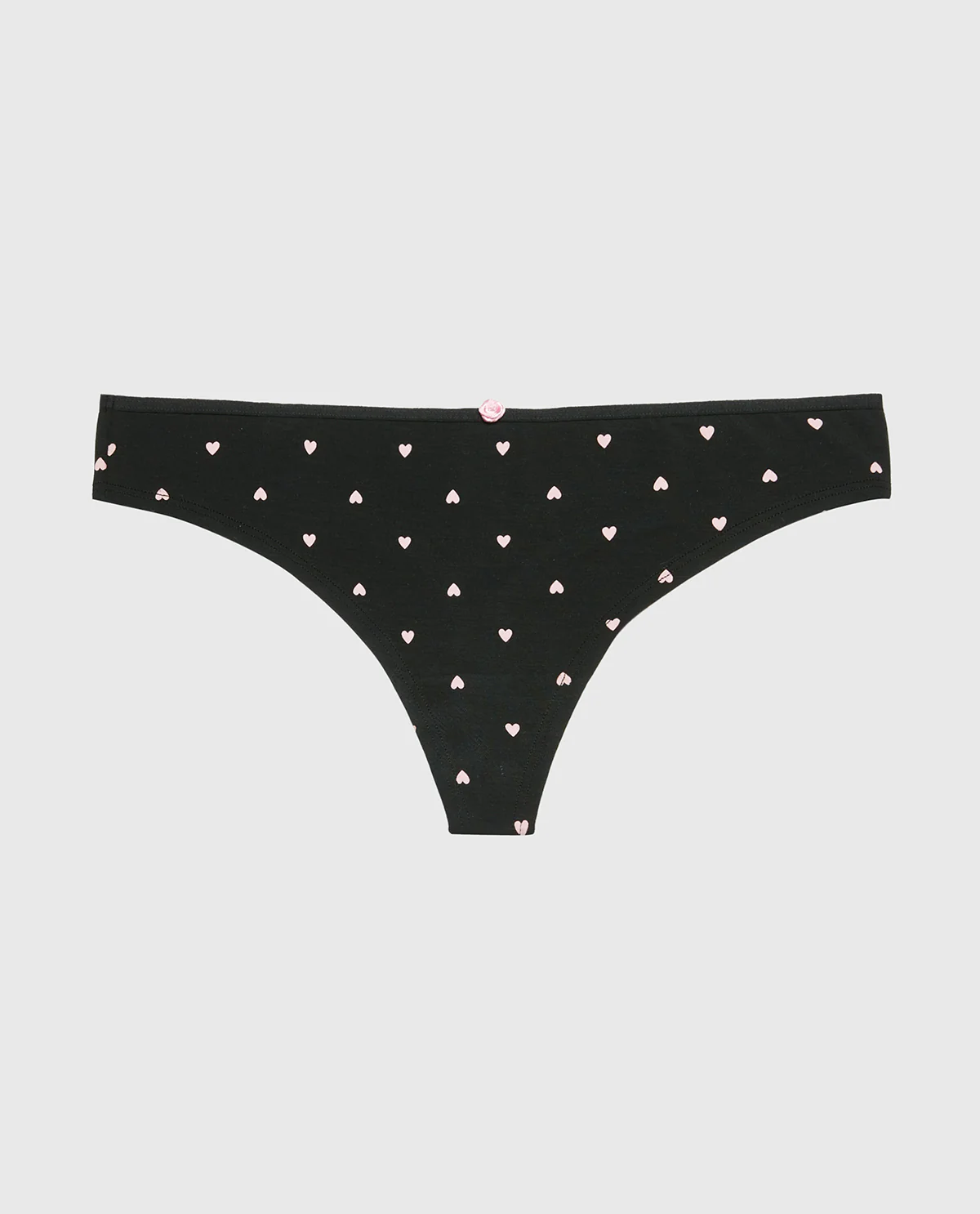 Ultrasoft Modal Cheeky Thong Panty with Rosette Detail in Tiny Heart - Image 5
