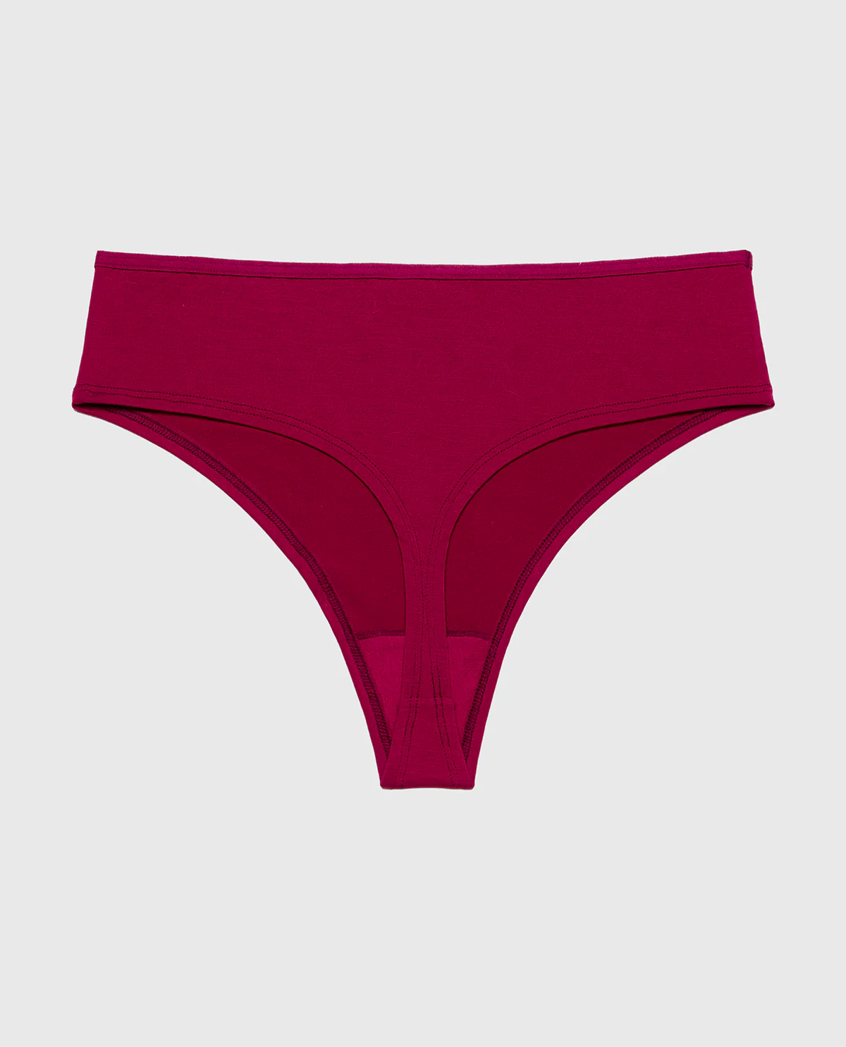 Ultrasoft Modal High Waist Thong Panty with Rosette Detail in Plum Rose - Image 5