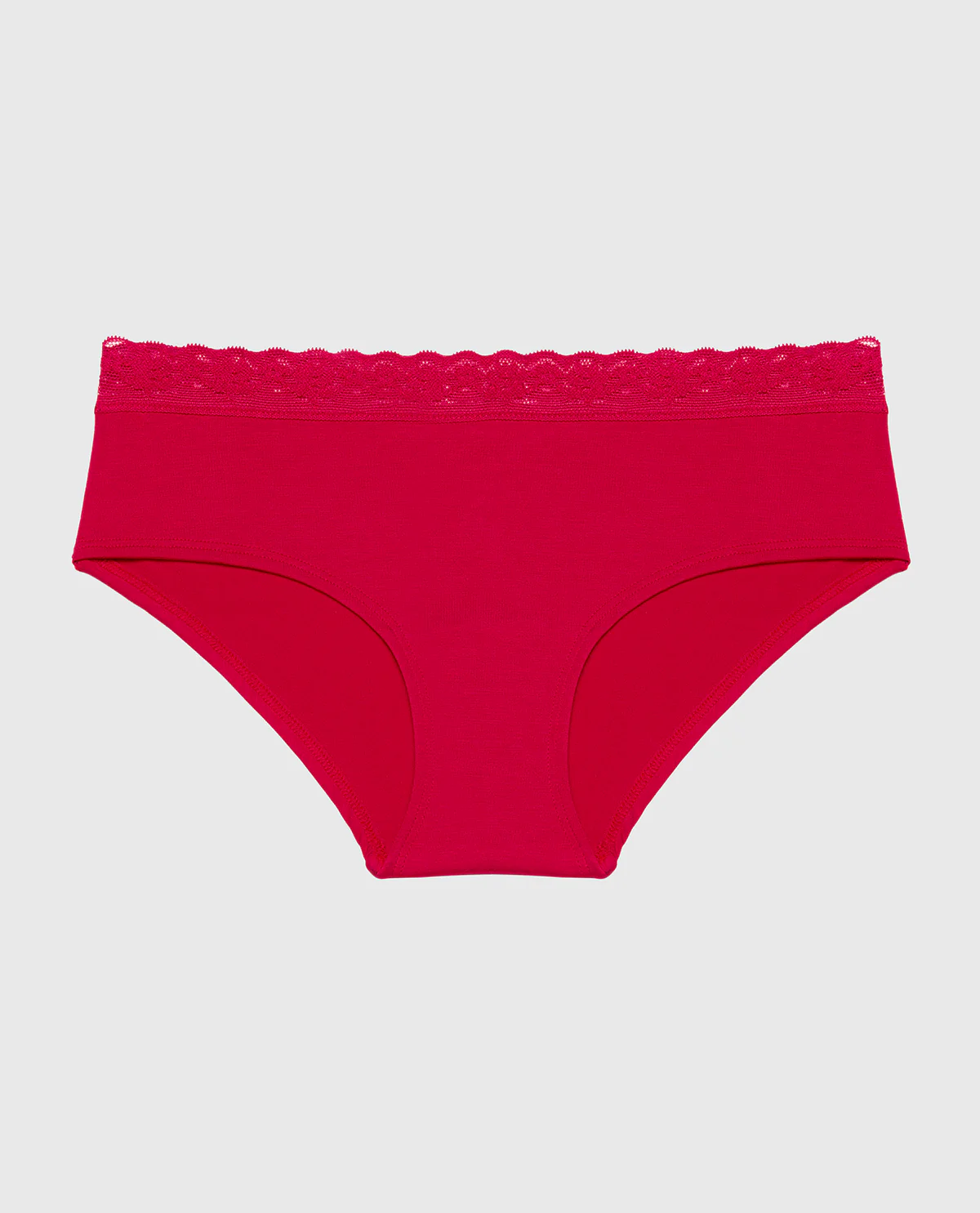 Ultrasoft Modal Hipster Panty with Lace Trim in Crimson - Image 4