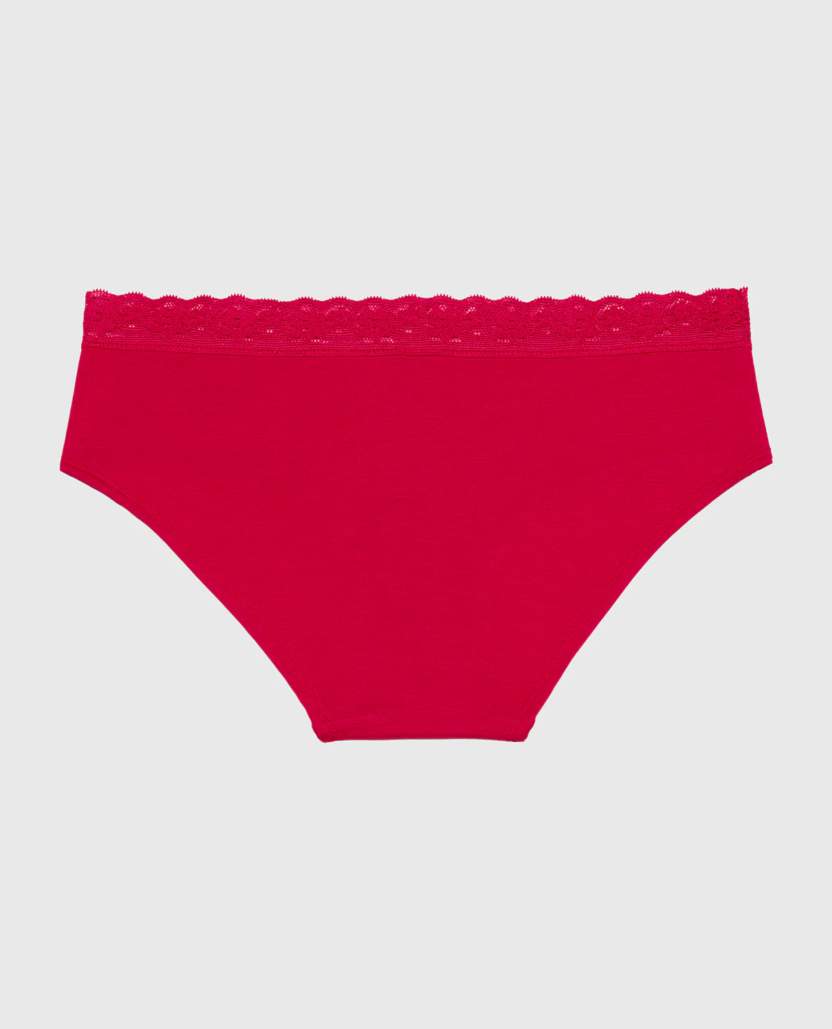 Ultrasoft Modal Hipster Panty with Lace Trim in Crimson - Image 5
