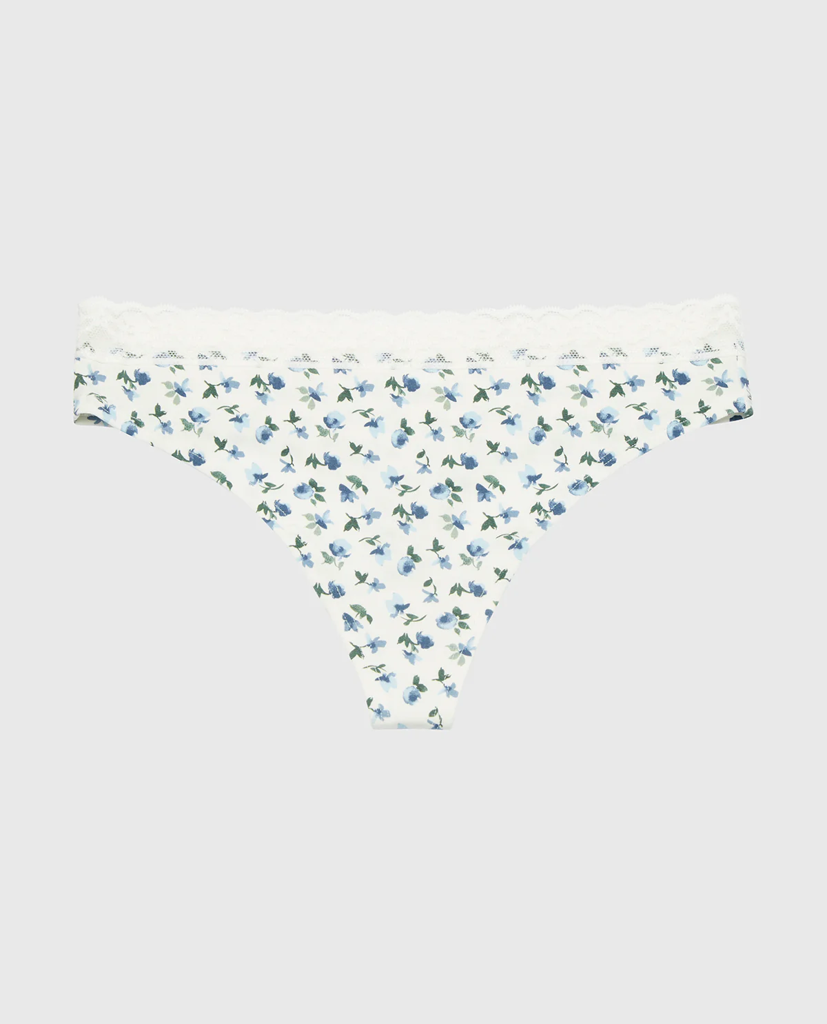 Ultrasoft Modal Thong Panty With Lace Trim in Breezy Floral - Image 4
