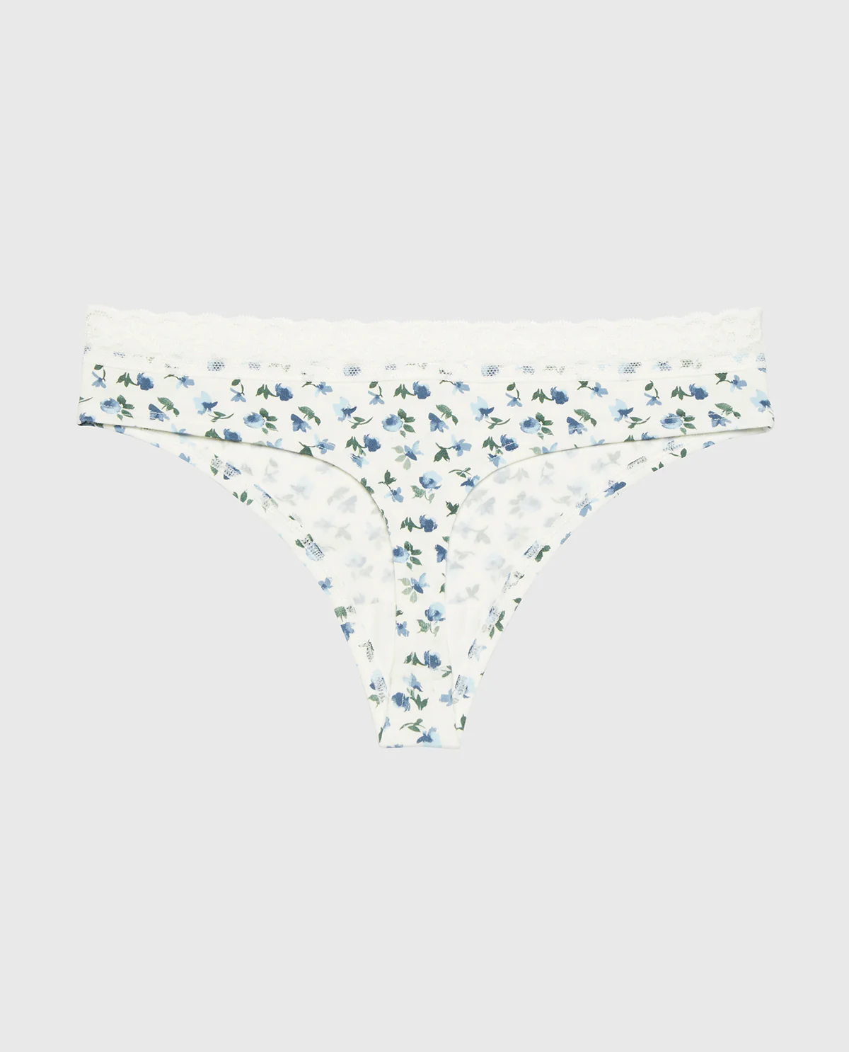 Ultrasoft Modal Thong Panty With Lace Trim in Breezy Floral - Image 5