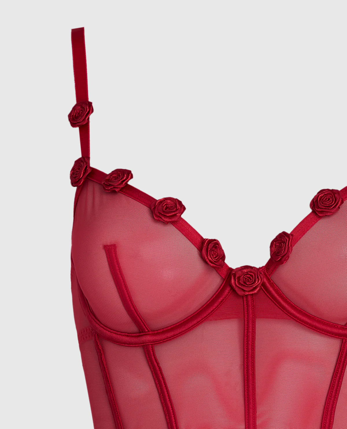 Unlined Babydoll with Rosette in Cosmo Red - Image 7