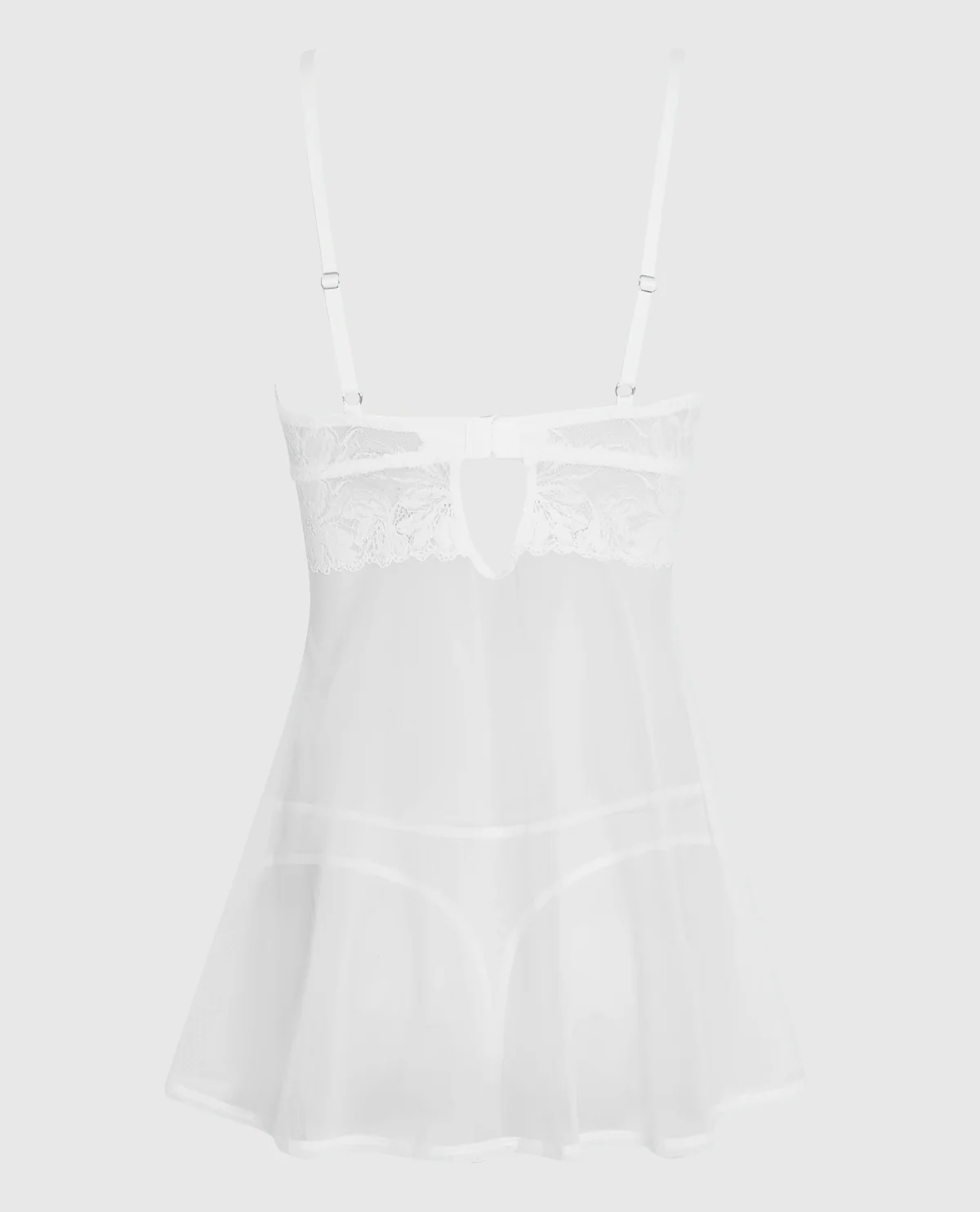 Unlined Balconette Babydoll with a Bow in Ivory - Image 5
