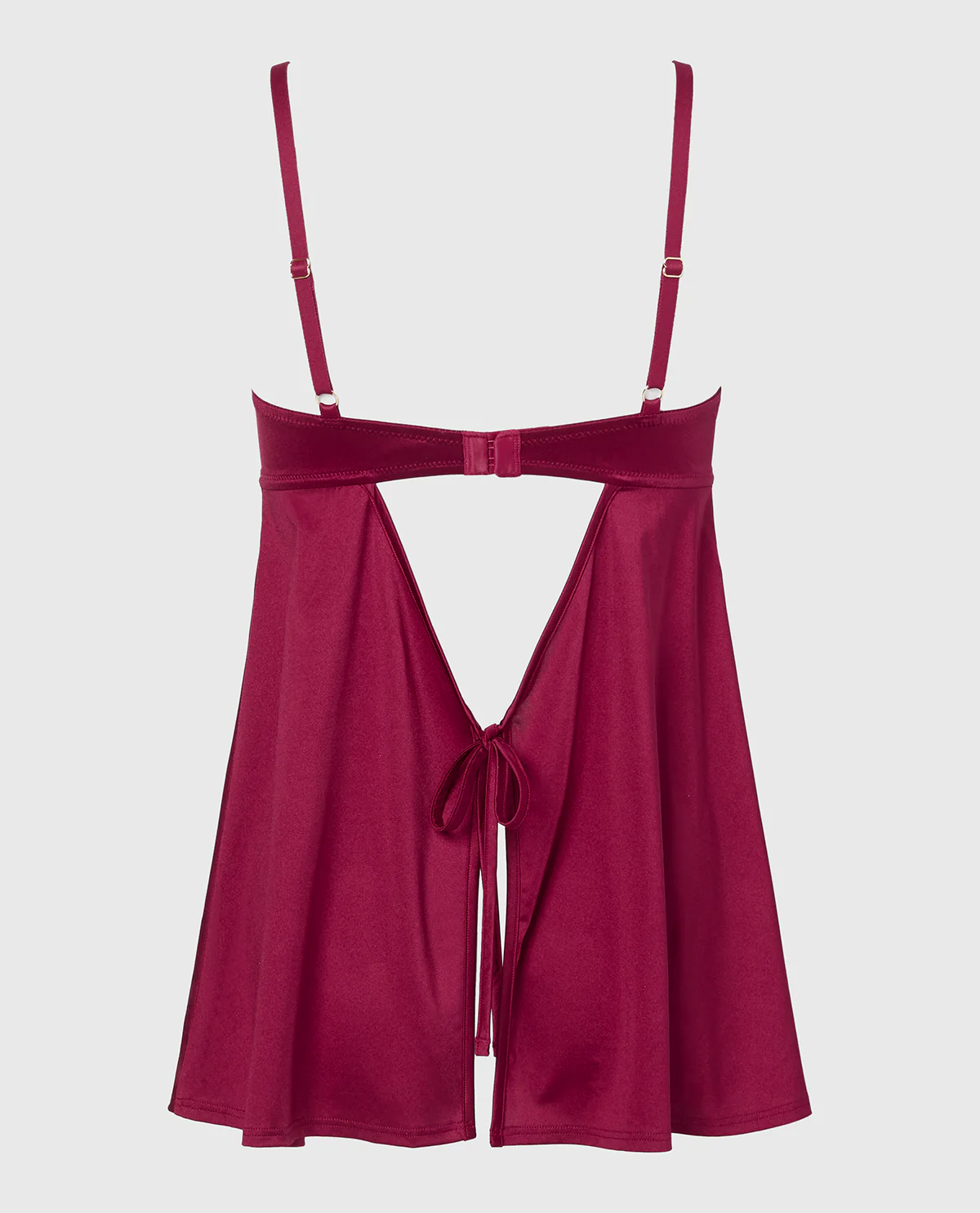 Unlined Balconette Babydoll with Romantic Lace in Plum Rose - Image 6
