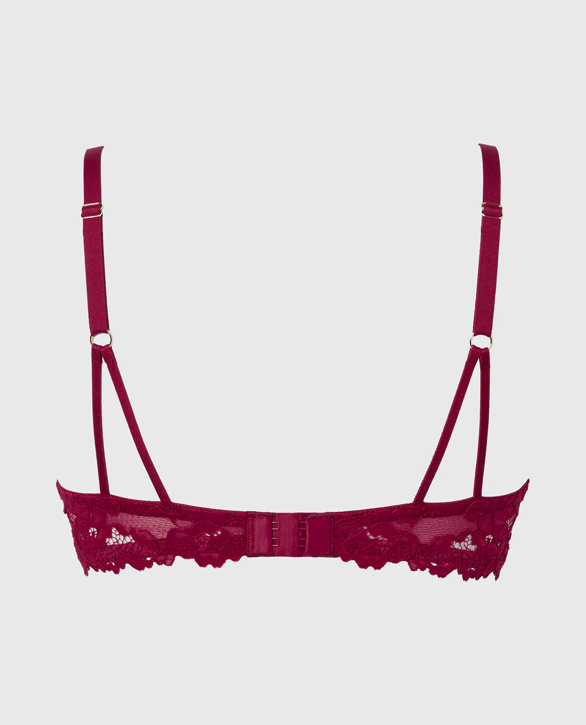 Unlined Demi Bra with Romantic Lace in Plum Rose - Image 5