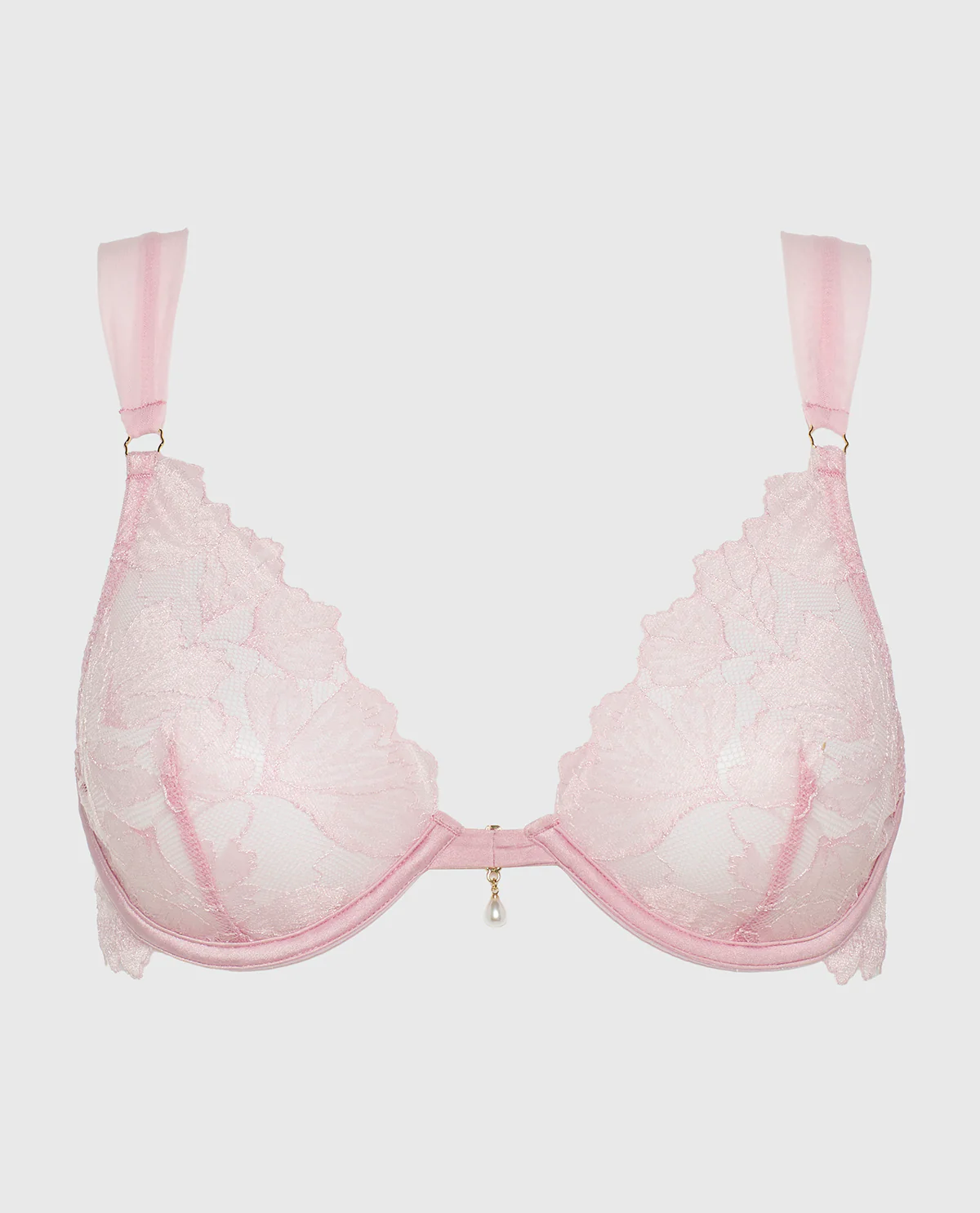 Unlined Lace Bra in Iced Lilac - Image 4