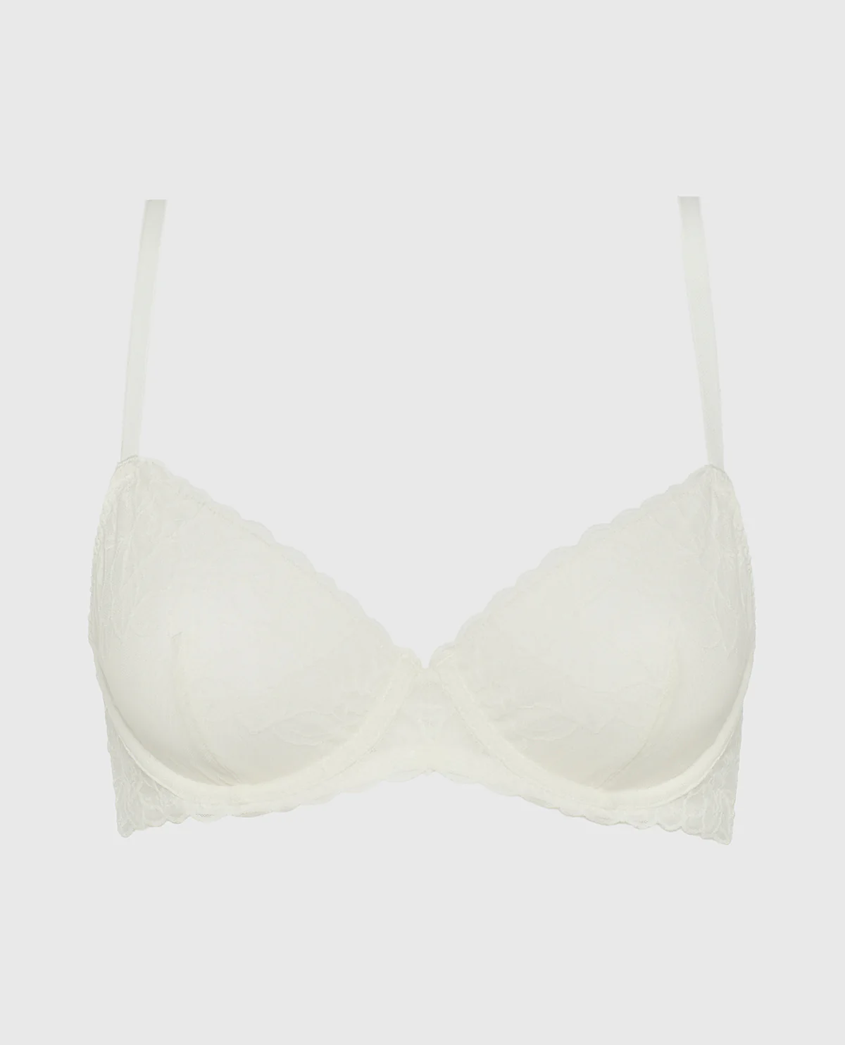 Unlined Lace Demi Bra in Ivory - Image 4