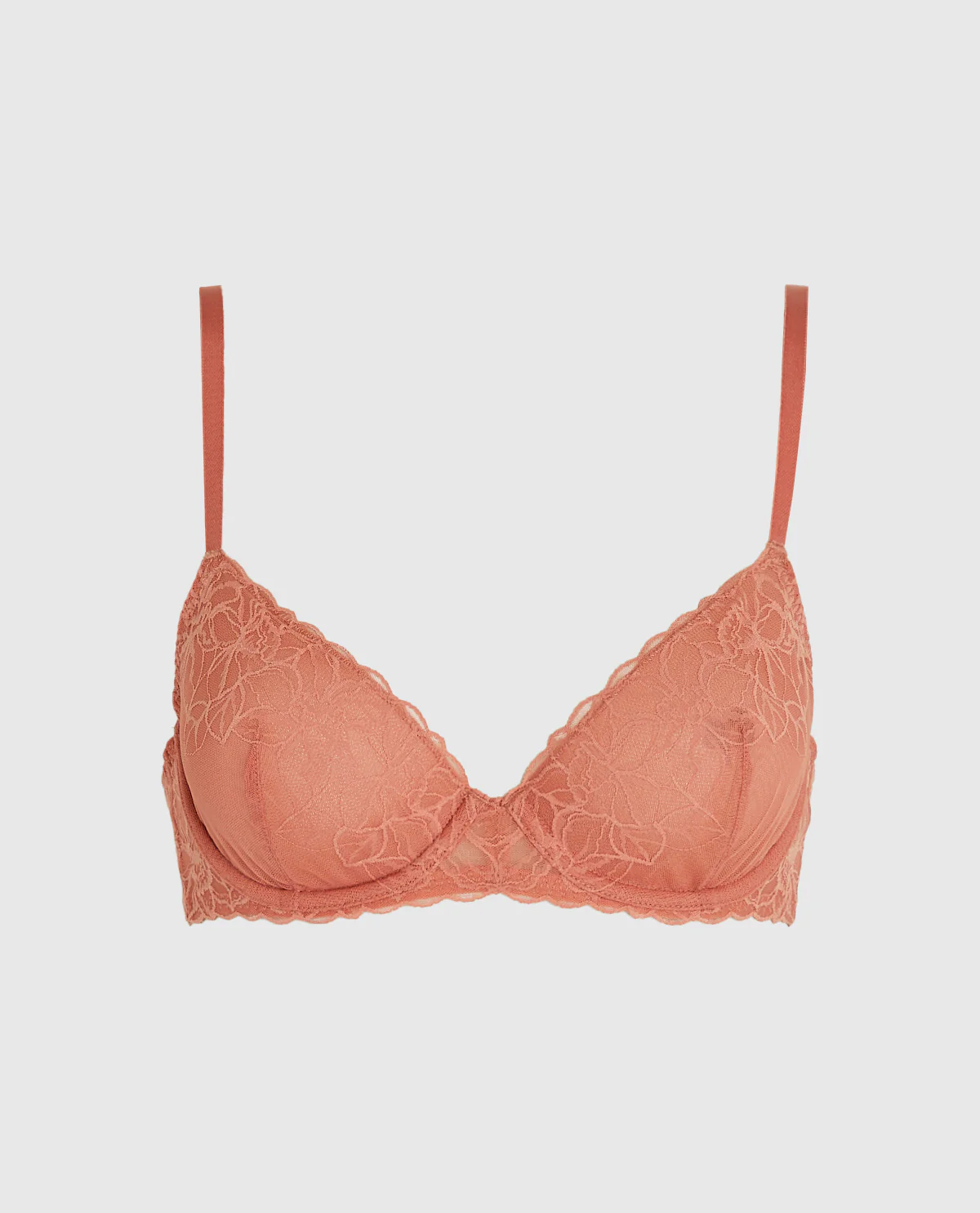 Unlined Lace Demi Bra in Rosy Blush - Image 4