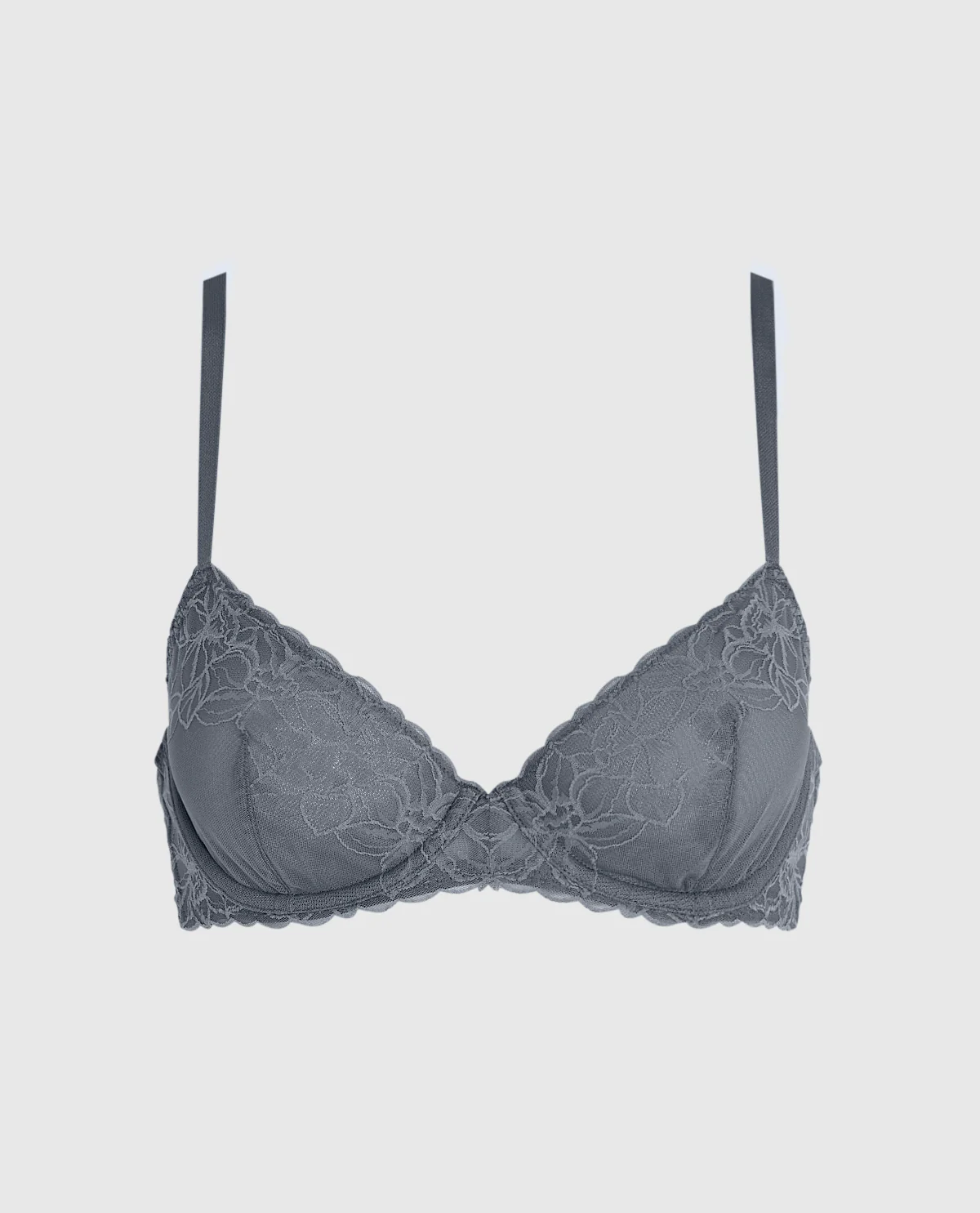 Unlined Lace Demi Bra in Stormy Weather - Image 4