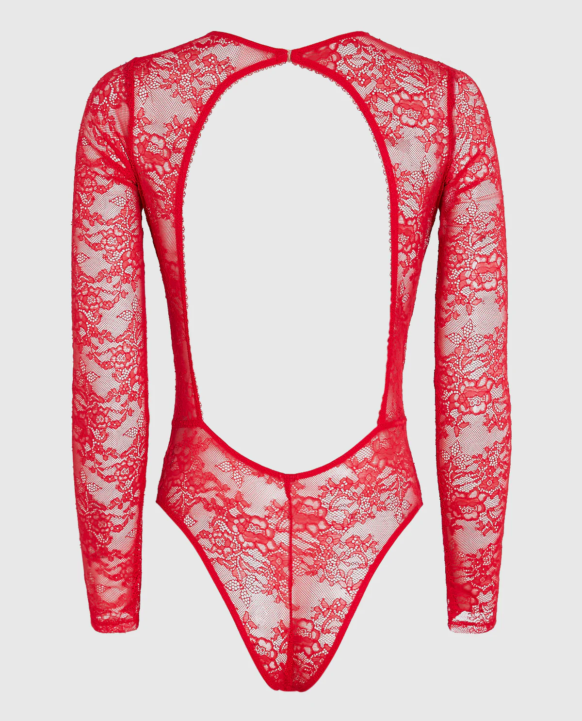Unlined Long Sleeve Bodysuit in Cosmo Red - Image 3