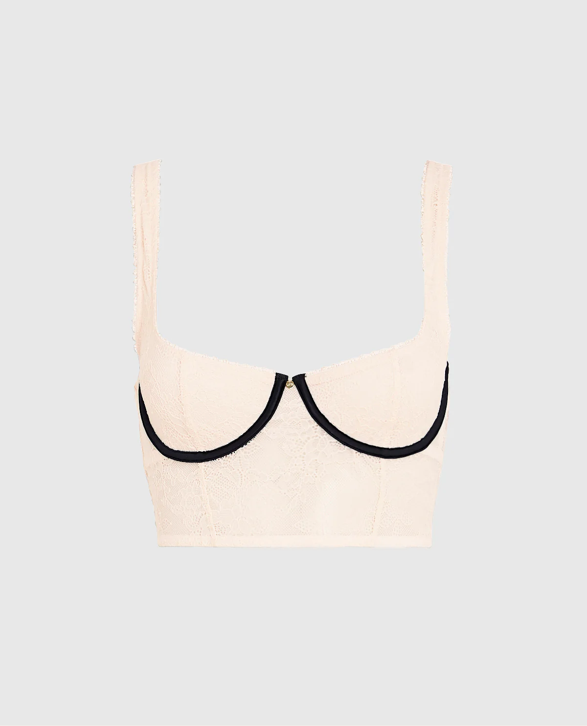 Unlined Satin Balconette Bra Top in Ivory Dawn