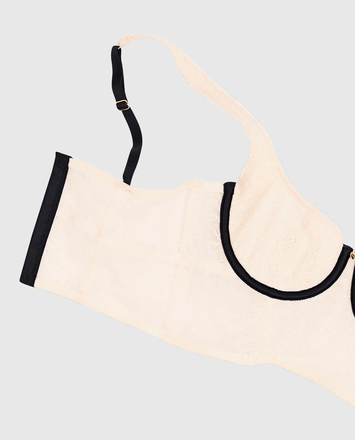 Unlined Satin Balconette Bra Top in Ivory Dawn - Image 2