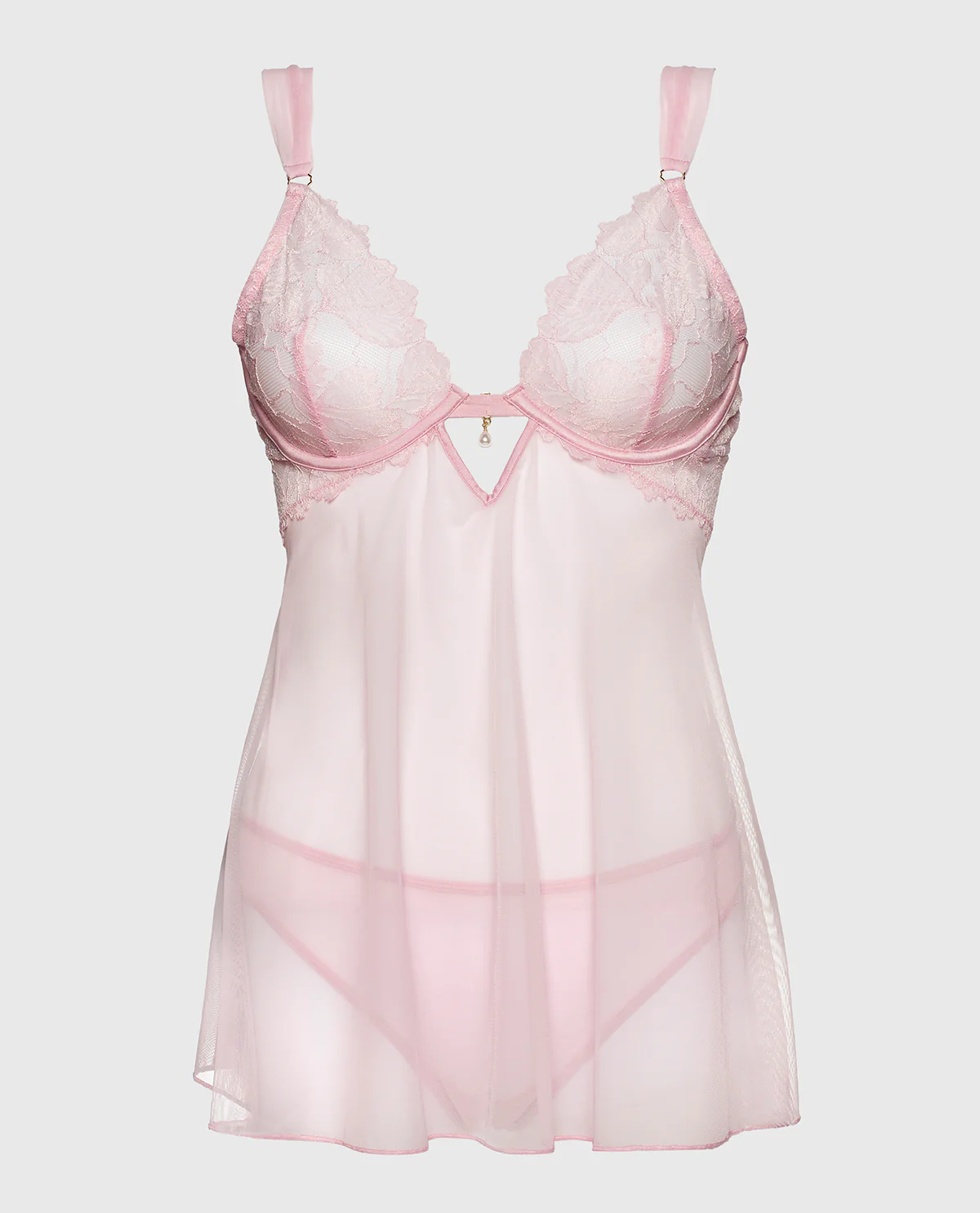 Unlined Shimmer Babydoll in Iced Lilac - Image 4