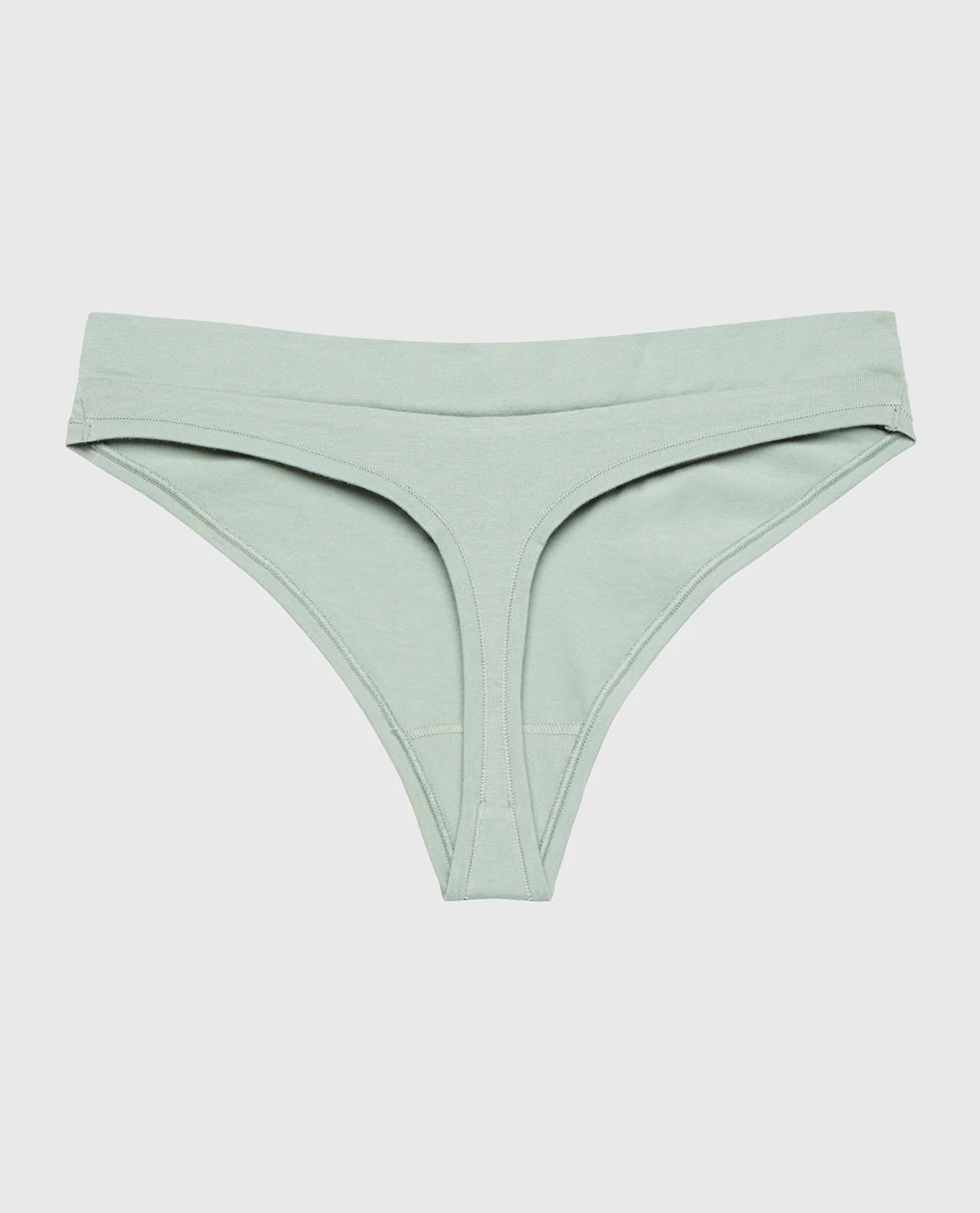 Wide Waist Cotton Thong In Iceberg Green - Image 5