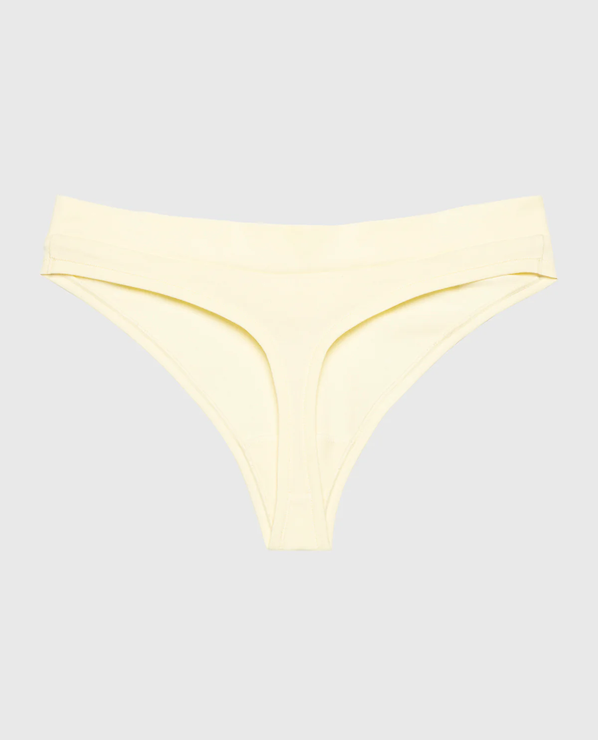 Wide Waist Cotton Thong In Lemon Icing - Image 5