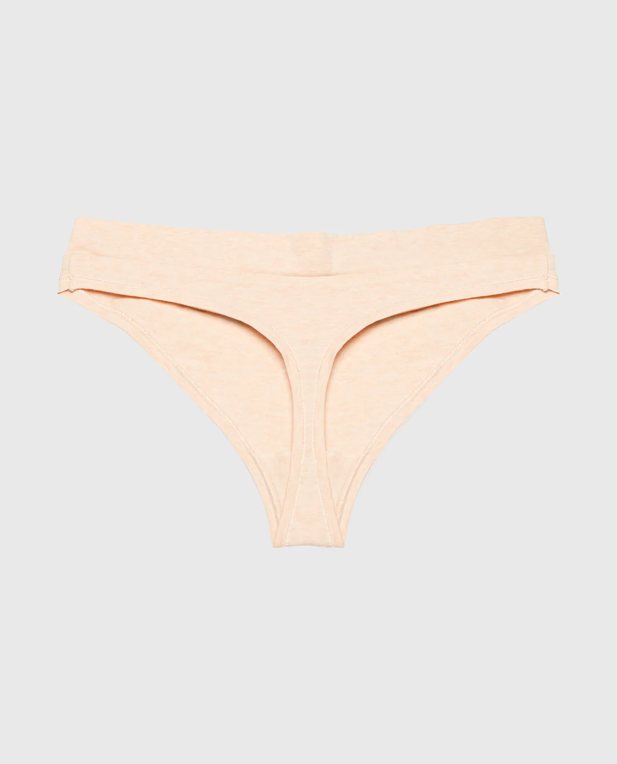 Wide Waist Cotton Thong In Pearl Blush Heather - Image 5