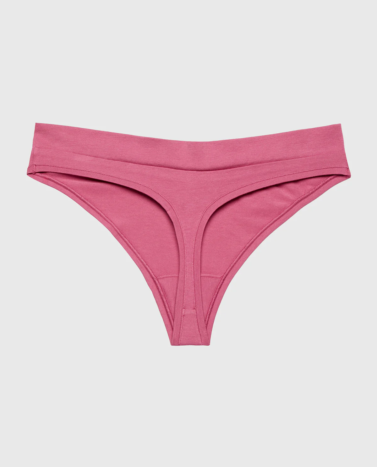 Wide Waist Cotton Thong In Red Violet - Image 5