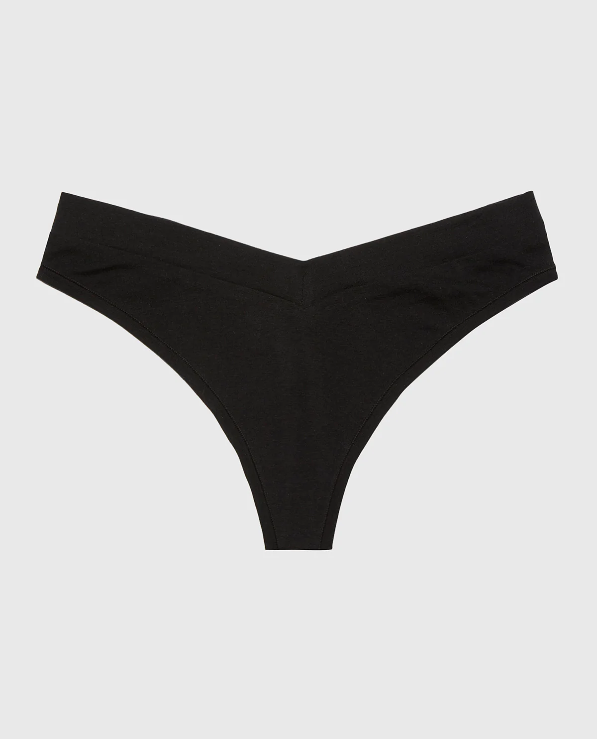 Wide Waist Cotton Thong In Tuxedo Black - Image 4
