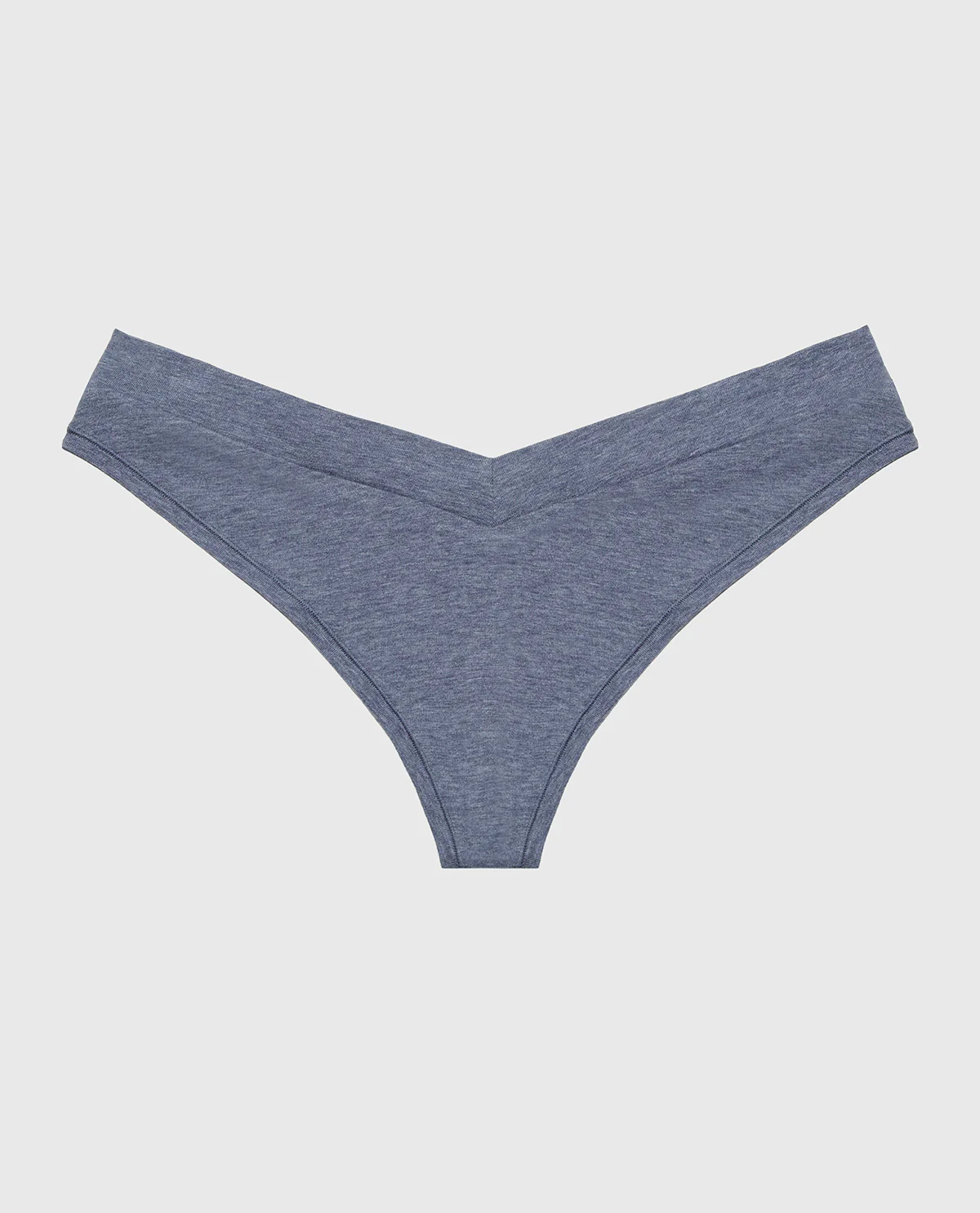 Wide Waist Cotton Thong In Vintage Indigo Heather - Image 4